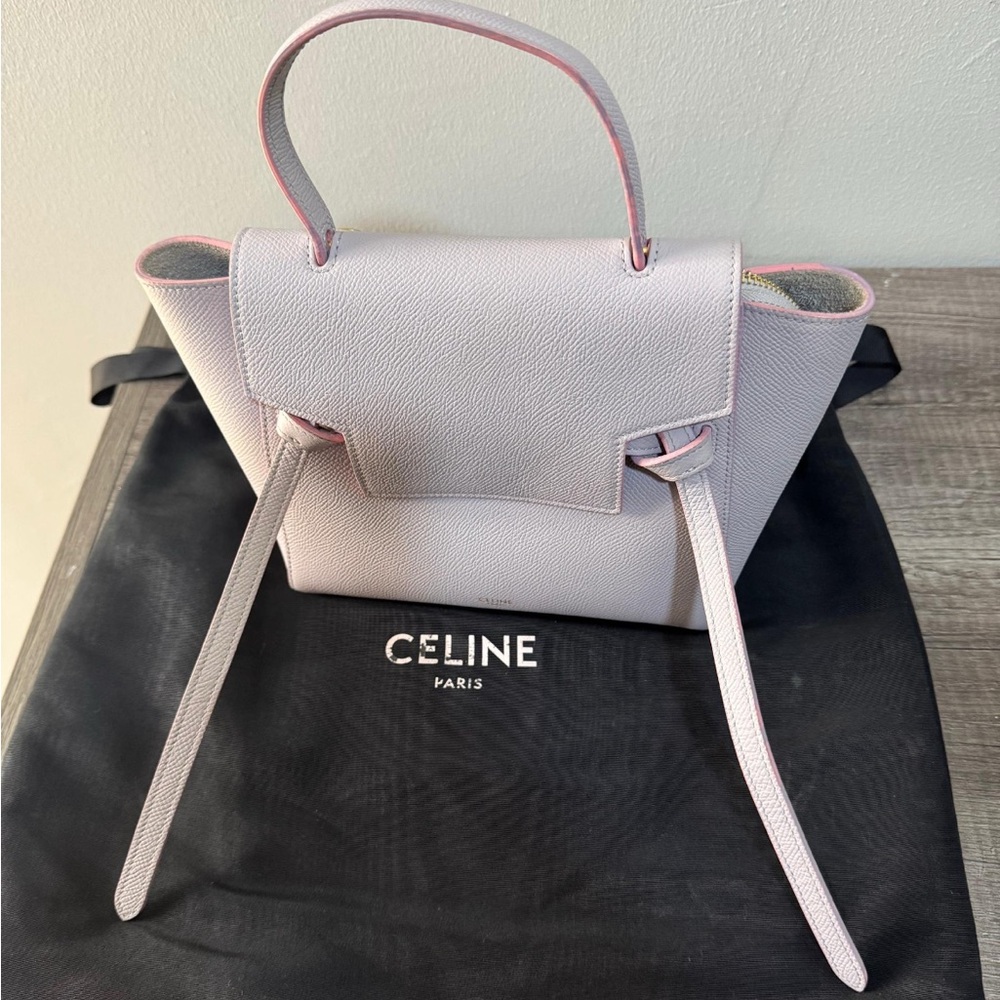 Celine Nano Belt Bag In Grained Calfskin Lavender Grey - Picture 6 of 11